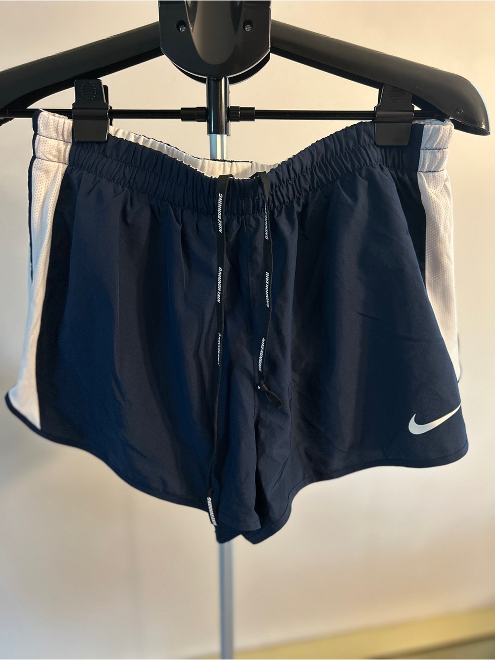 Nike Women's Navy and White Athletic Running Shorts